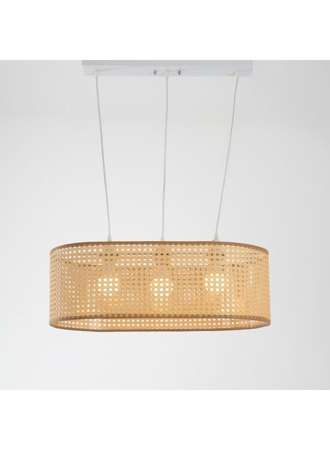 تبس هوم لمب نجفة TBS باللون بيج مصنوعة من راتان لإضاءة المنزل والديكور - Image 1